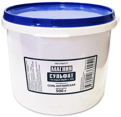 Глауберова соль 500 гр., (МАГНИЯ СУЛЬФАТ 7-ми водн.)